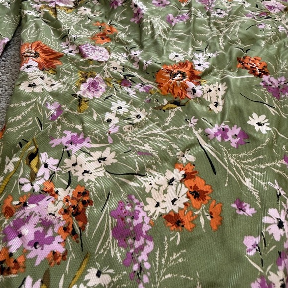 Anthropologie Green Floral Wide Leg Palazzo Pants Size 6 Garden Botanical Whimsy - Picture 12 of 12